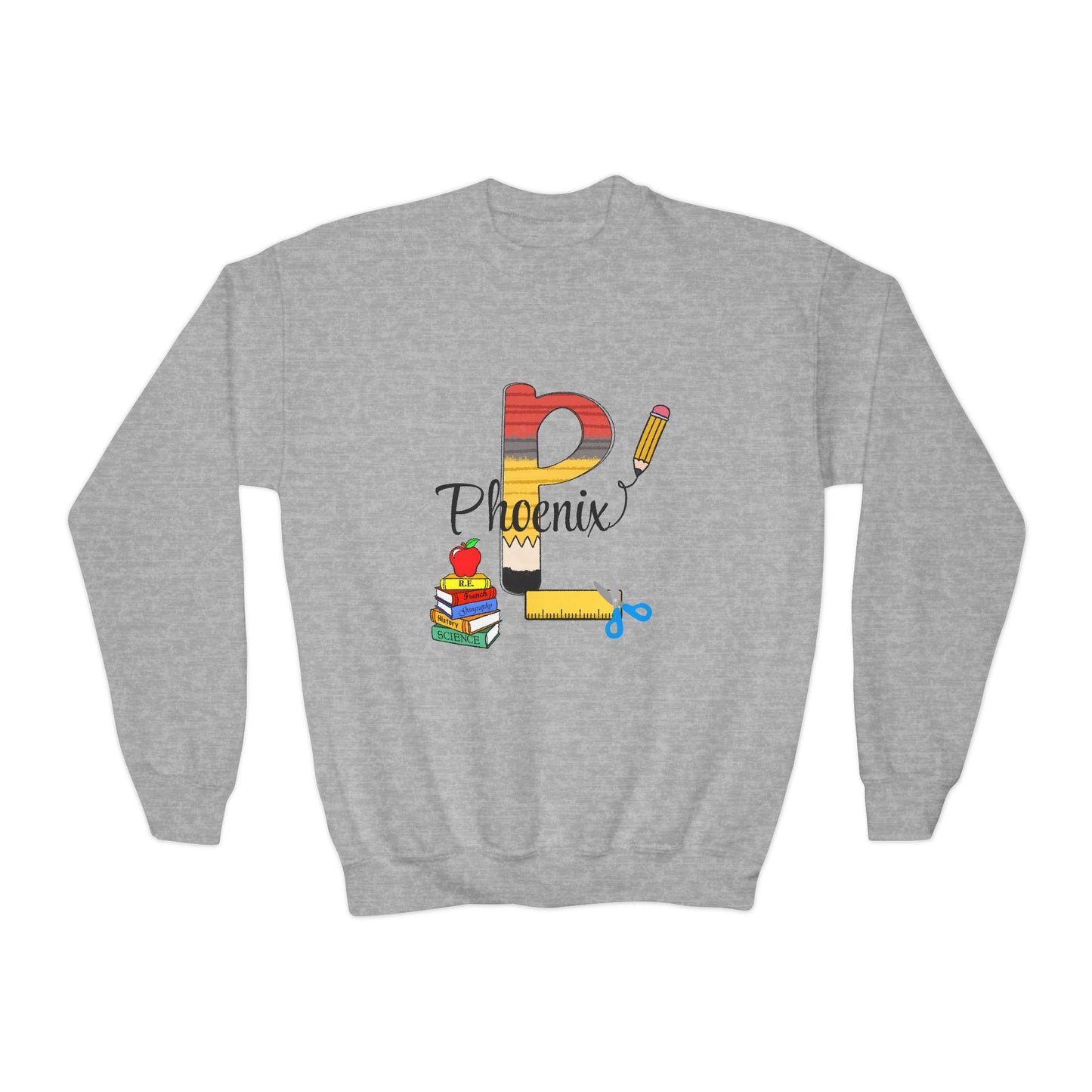 Custom name unisex alphabet sweatshirt for youth, toddlers & adults. Toddler and preschool gift, First Day Of School, fun shirt for youth