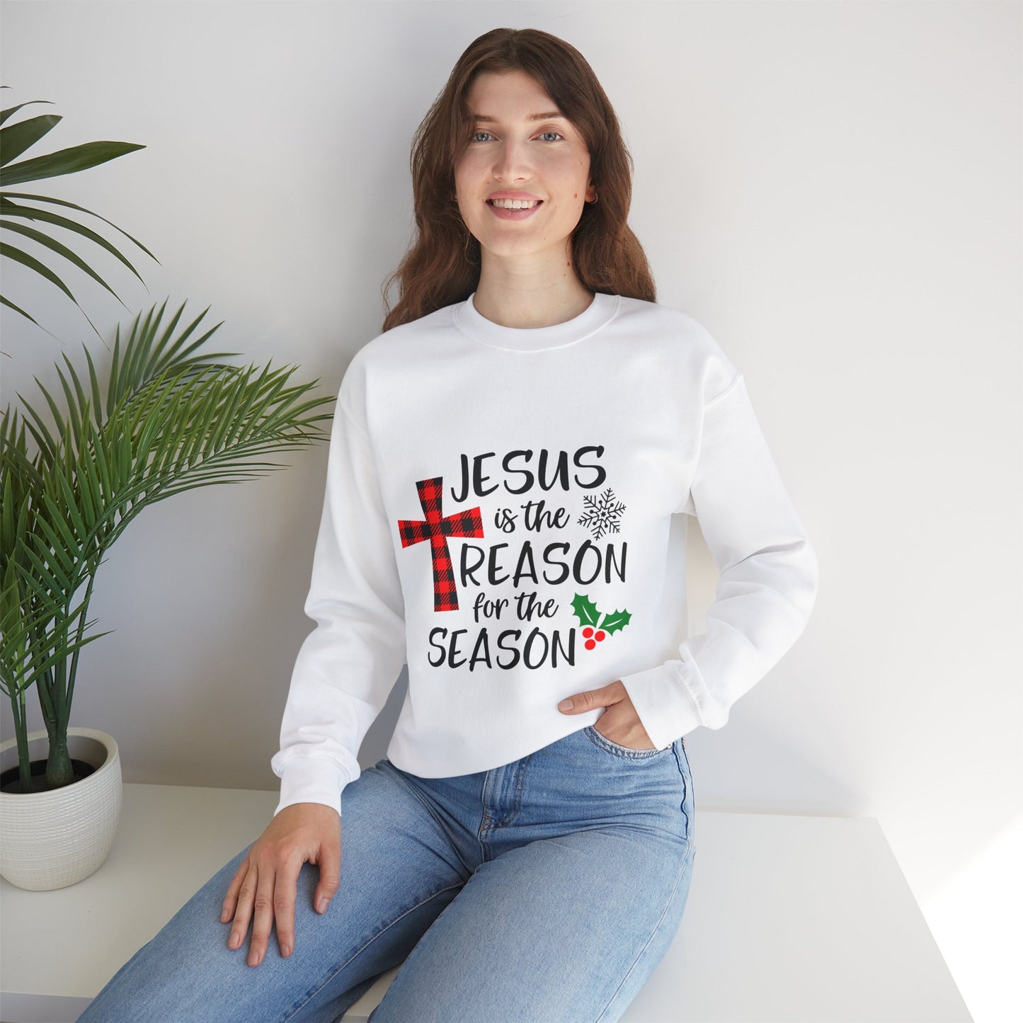 Jesus is the Reason for the Season Unisex Crewneck Sweatshirt, Jesus Shirt, Faith Sweatshirt, Christmas Sweatshirt, Faith Shirt, Christmas Jesus Quotes