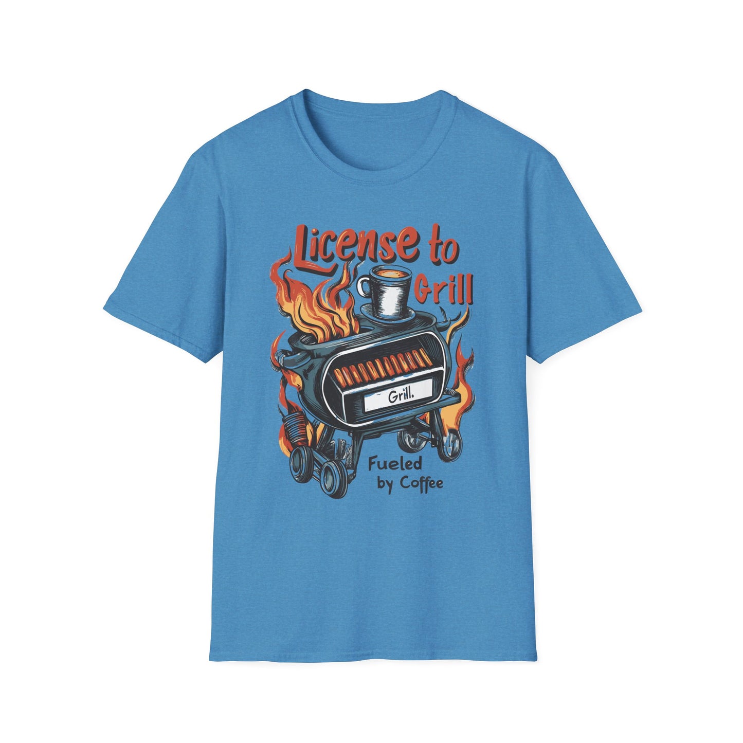 License to Grill T-Shirt | Father's Day Gift | Unisex Tee for Dads | Comfortable Casual Wear | Gift for Dad | Fire Theme