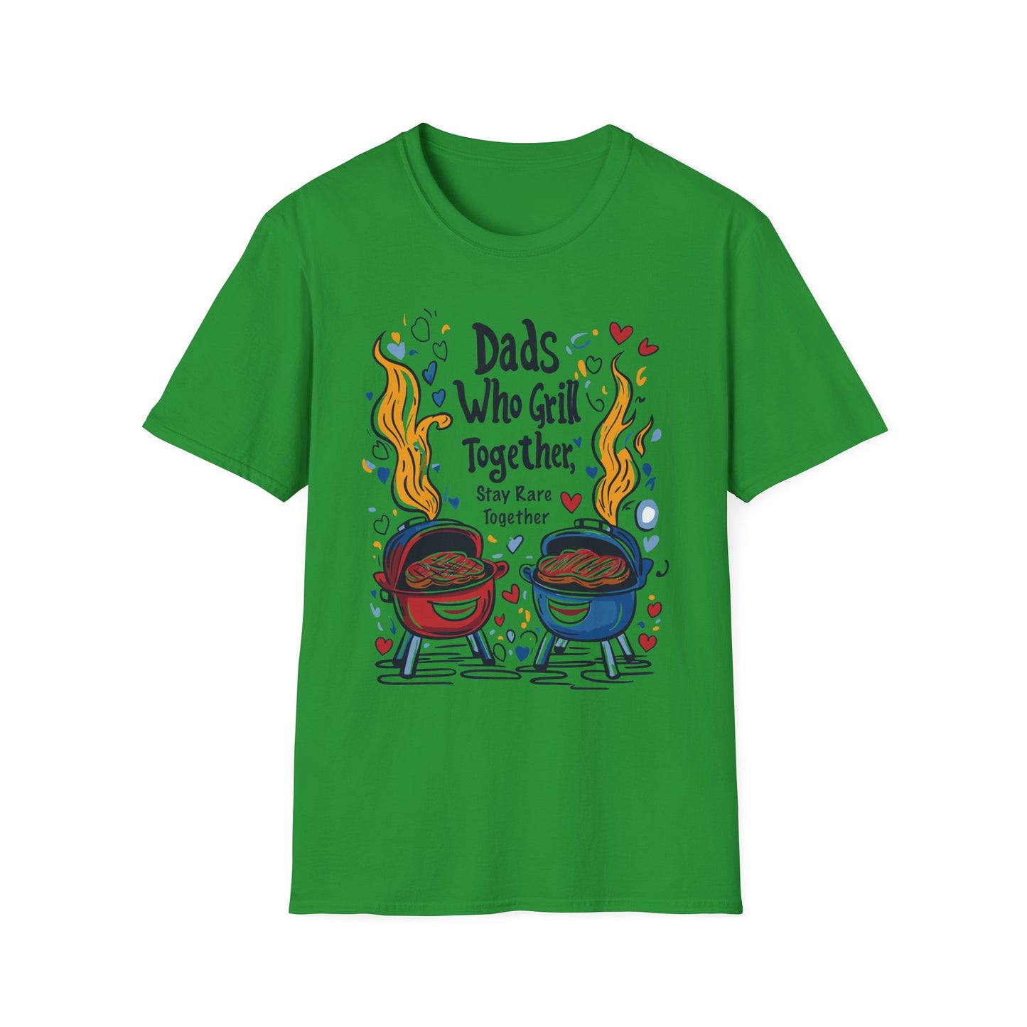 Dads Who Grill Together Stay Rare Together T-Shirt | Father's Day Gift | Unisex Tee for Dads | Comfortable Casual Wear | Gift for Dad | Fire Theme