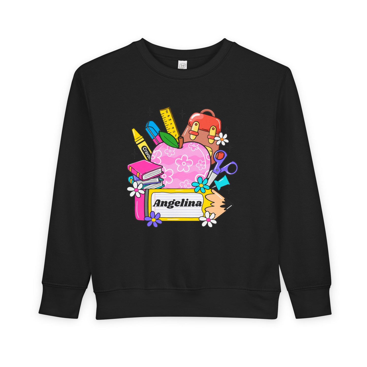 Custom name unisex alphabet sweatshirt for youth, toddlers & adults. Toddler and preschool gift, First Day Of School, fun shirt for youth