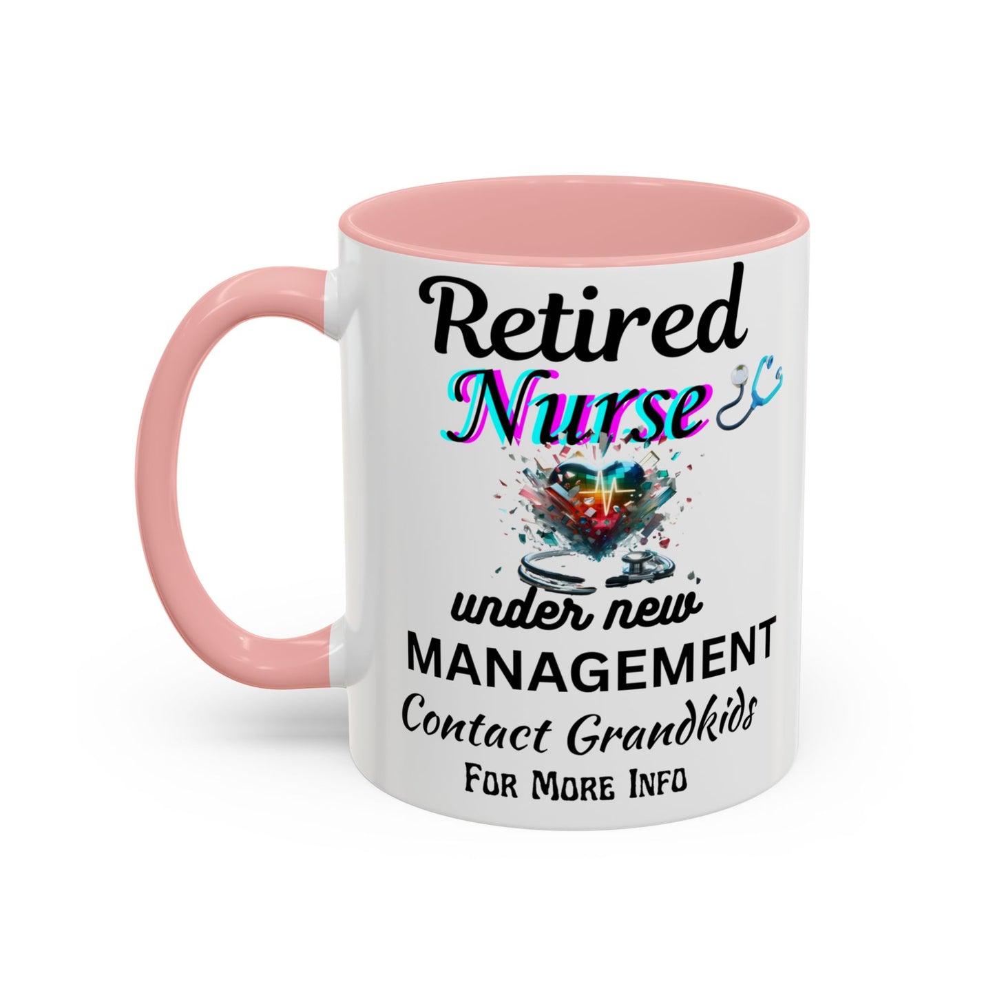 Retired Nurse Coffee Mug, Fun Gift for Retirement, Personalized Mug for Nurses, Coffee Cup for Grandkids Contact, Perfect for Holidays
