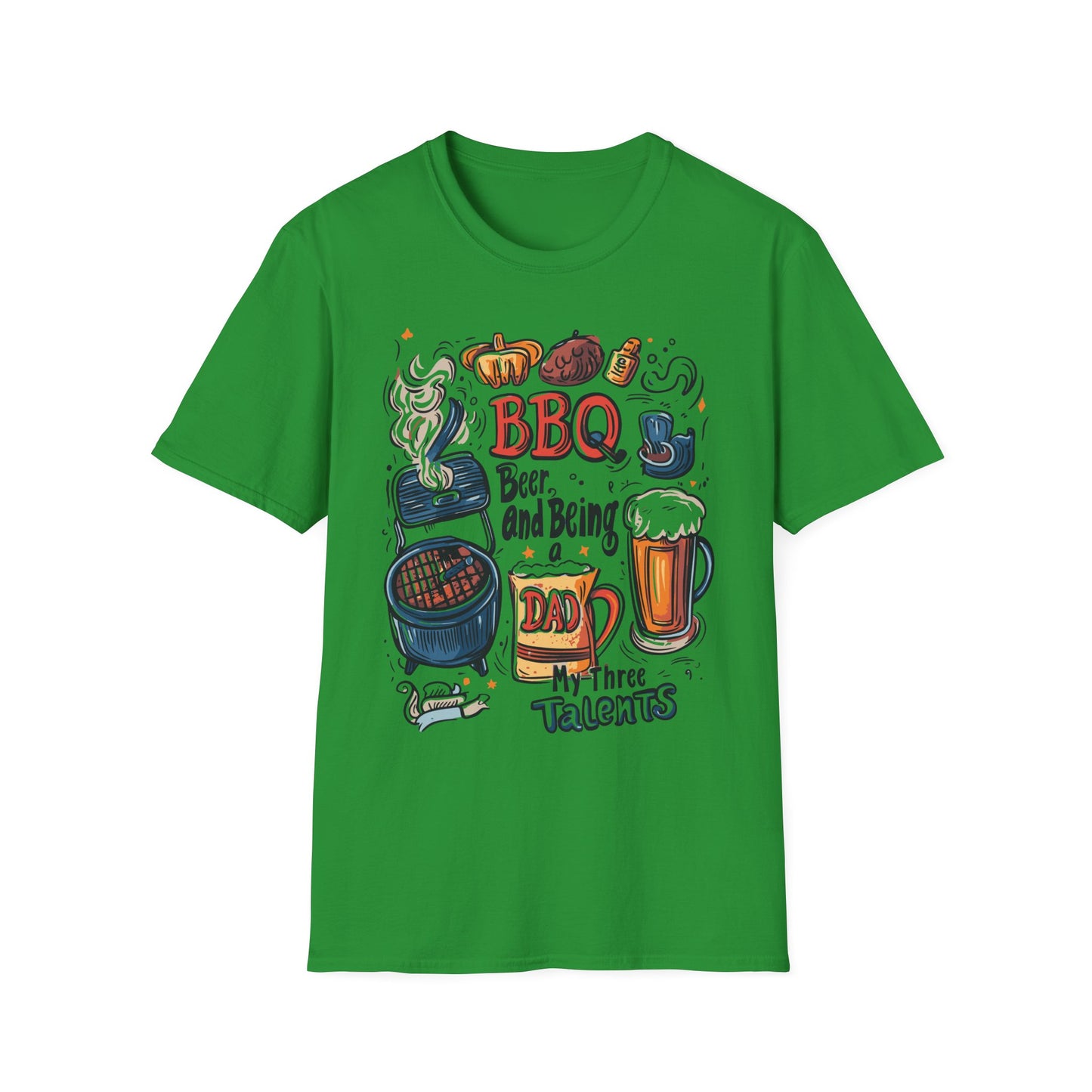 BBQ Beer and Being A Dad T-Shirt | Father's Day Gift | Unisex Tee for Dads | Comfortable Casual Wear | Gift for Dad | Fire Theme