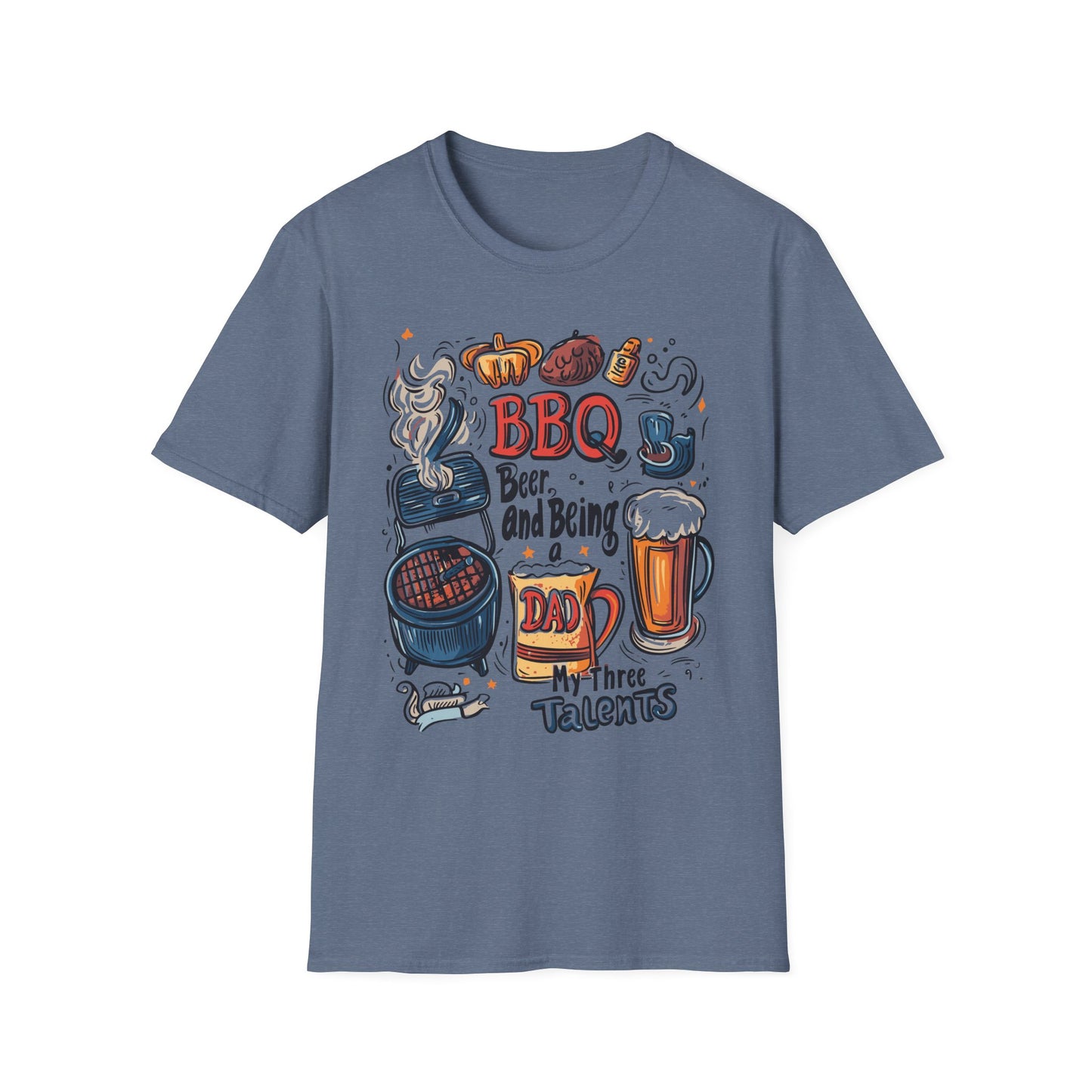 BBQ Beer and Being A Dad T-Shirt | Father's Day Gift | Unisex Tee for Dads | Comfortable Casual Wear | Gift for Dad | Fire Theme