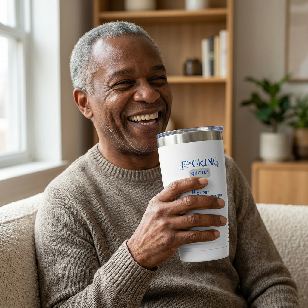 20oz Insulated Tumbler — “F*cking Quitter” Funny Retirement Travel Mug (I Mean Happy Retirement, April 2026)
