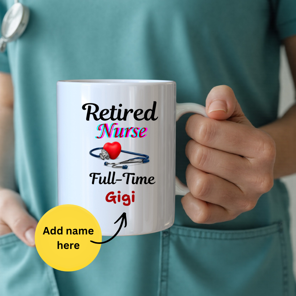 Retired Nurse Save Yourself  Coffee Mug, Fun Gift for Retirement, Personalized Mug for Nurses, Coffee Cup for Grandkids Contact, Perfect for Holidays