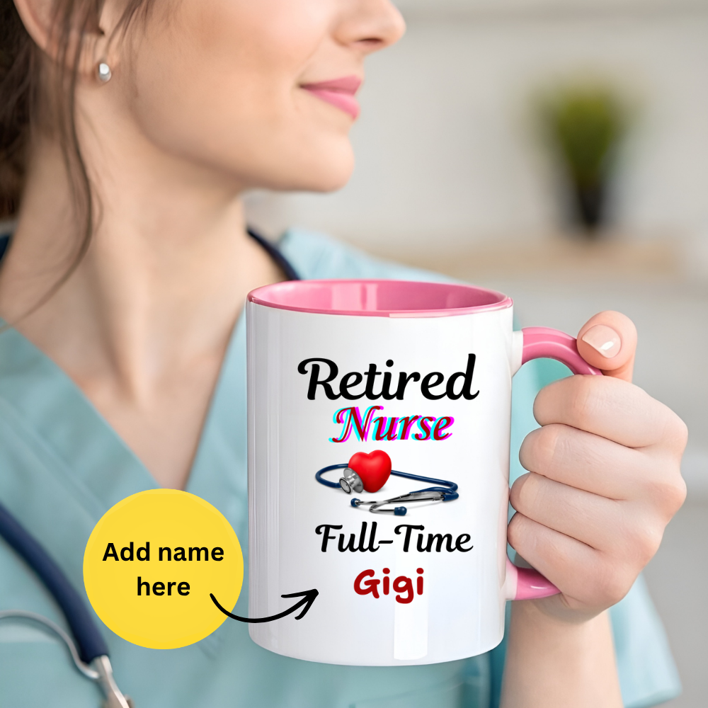 Retired Nurse Save Yourself  Coffee Mug, Fun Gift for Retirement, Personalized Mug for Nurses, Coffee Cup for Grandkids Contact, Perfect for Holidays