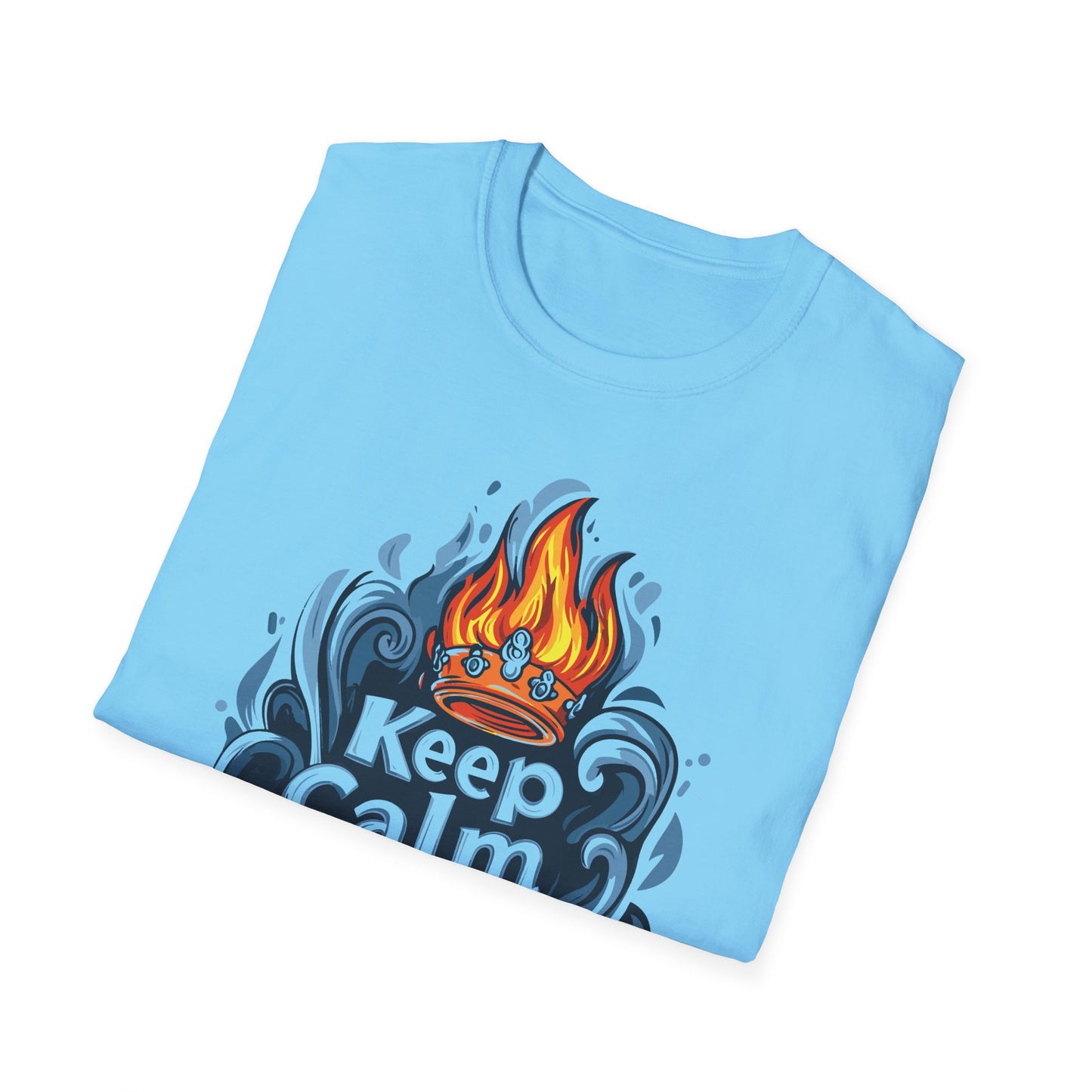 Keep Calm and Grill On T-Shirt | Father's Day Gift | Unisex Tee for Dads | Comfortable Casual Wear | Gift for Dad | Fire Theme