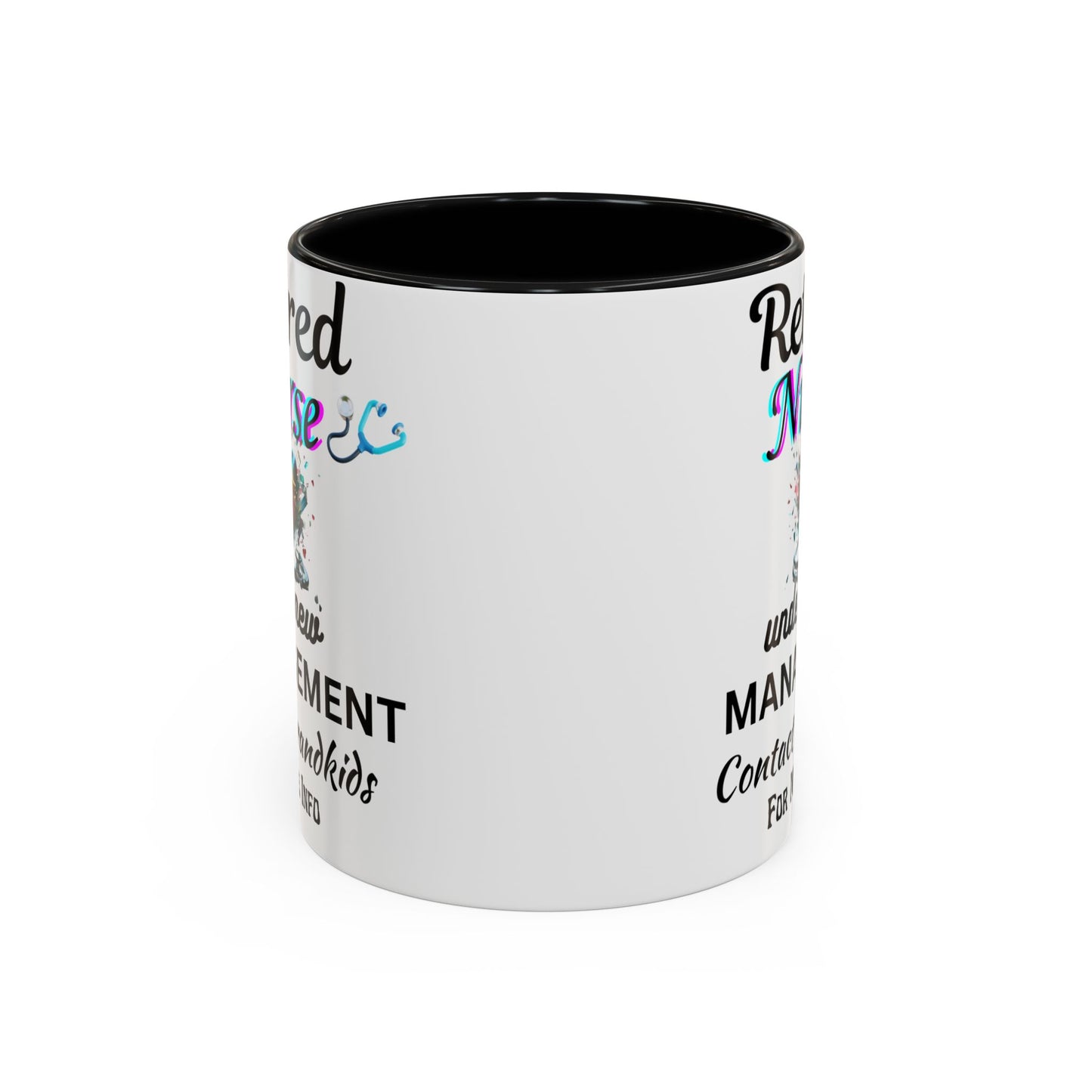 Retired Nurse Coffee Mug, Fun Gift for Retirement, Personalized Mug for Nurses, Coffee Cup for Grandkids Contact, Perfect for Holidays