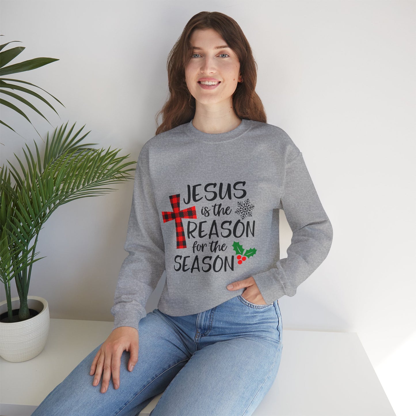 Jesus is the Reason for the Season Unisex Crewneck Sweatshirt, Jesus Shirt, Faith Sweatshirt, Christmas Sweatshirt, Faith Shirt, Christmas Jesus Quotes