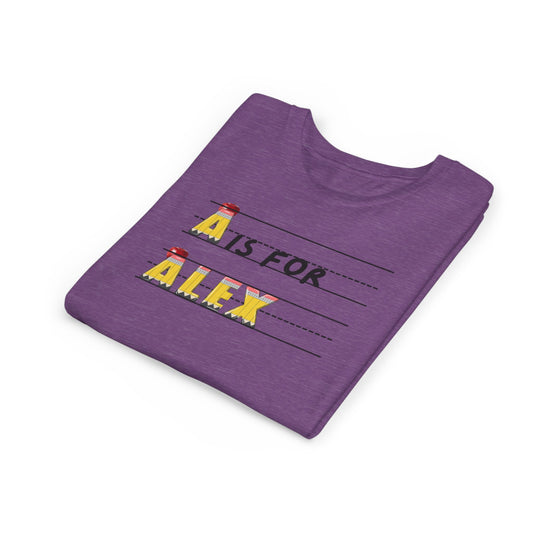 Custom Kids Name School Shirt, Back to School T-shirt, Toddler First Day of School Tee, Alphabet with Name Tee, Kindergarten Shirt with Name