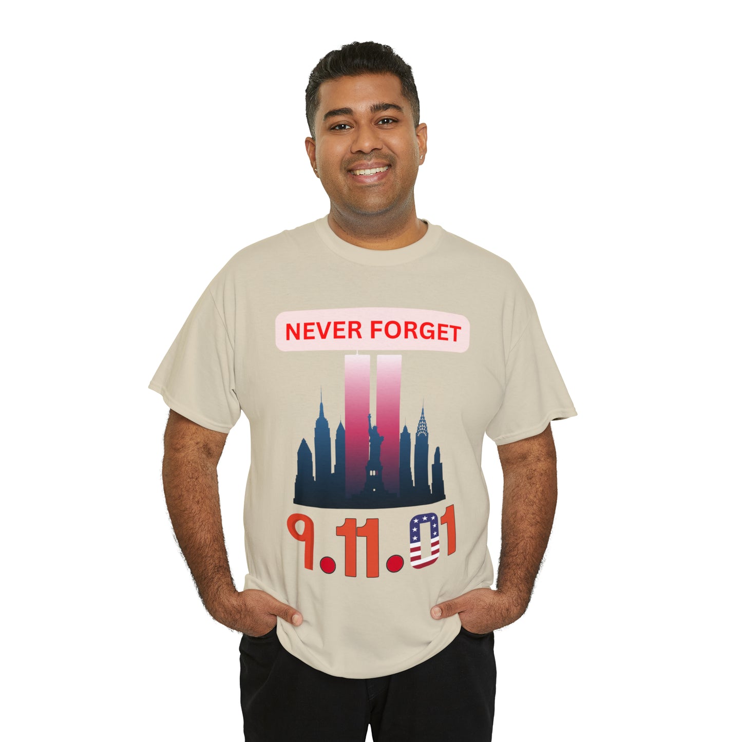 Unisex Heavy Cotton Tee- Never Forget 9/11