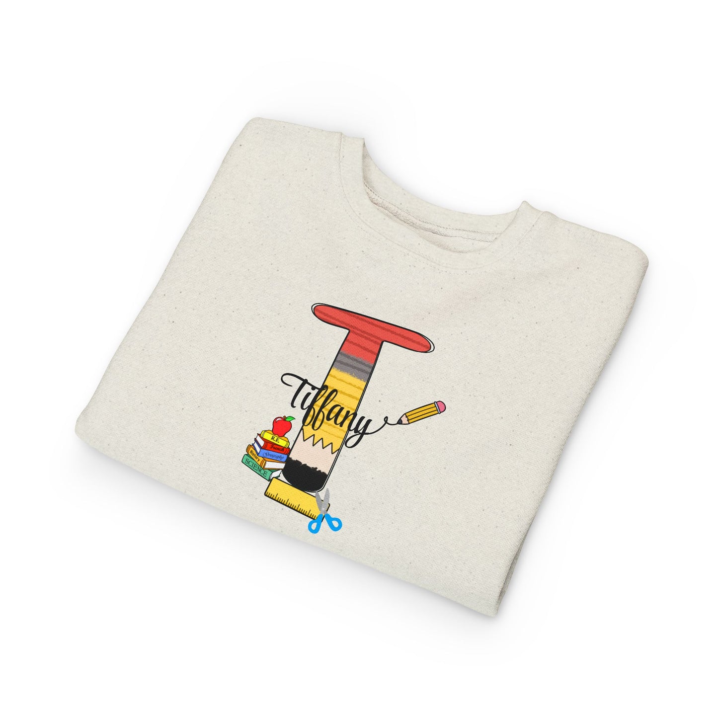 Custom name unisex alphabet sweatshirt for youth, toddlers & adults. Toddler and preschool gift, First Day Of School, fun shirt for youth