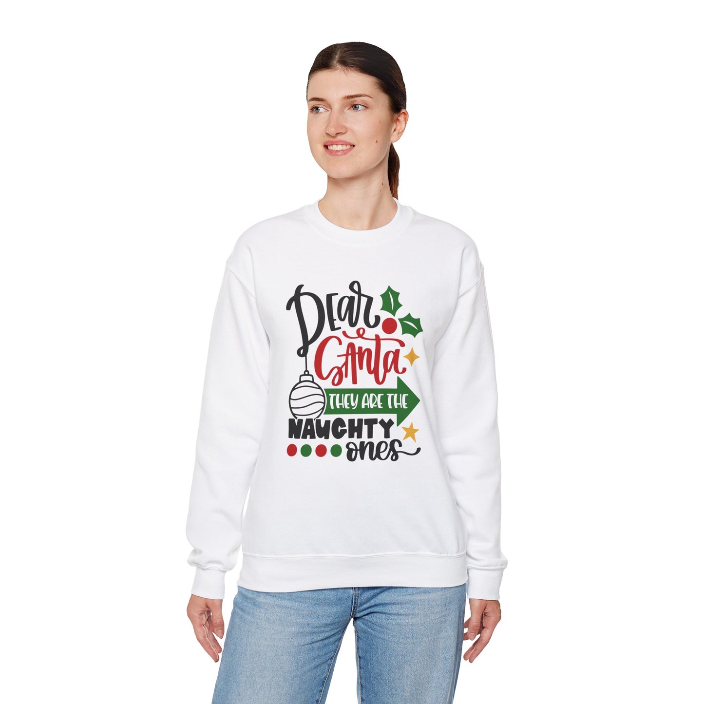 Dear Santa They Are the Naughty Ones Unisex Heavy Blend Crewneck Sweatshirt, Funny T-shirt, Christmas Shirt, Christmas Slogan Shirts, Christmas Sweater, Santa Shirt