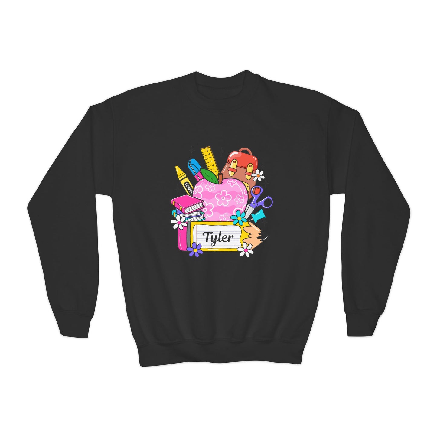 Custom name unisex alphabet sweatshirt for youth, toddlers & adults. Toddler and preschool gift, First Day Of School, fun shirt for youth