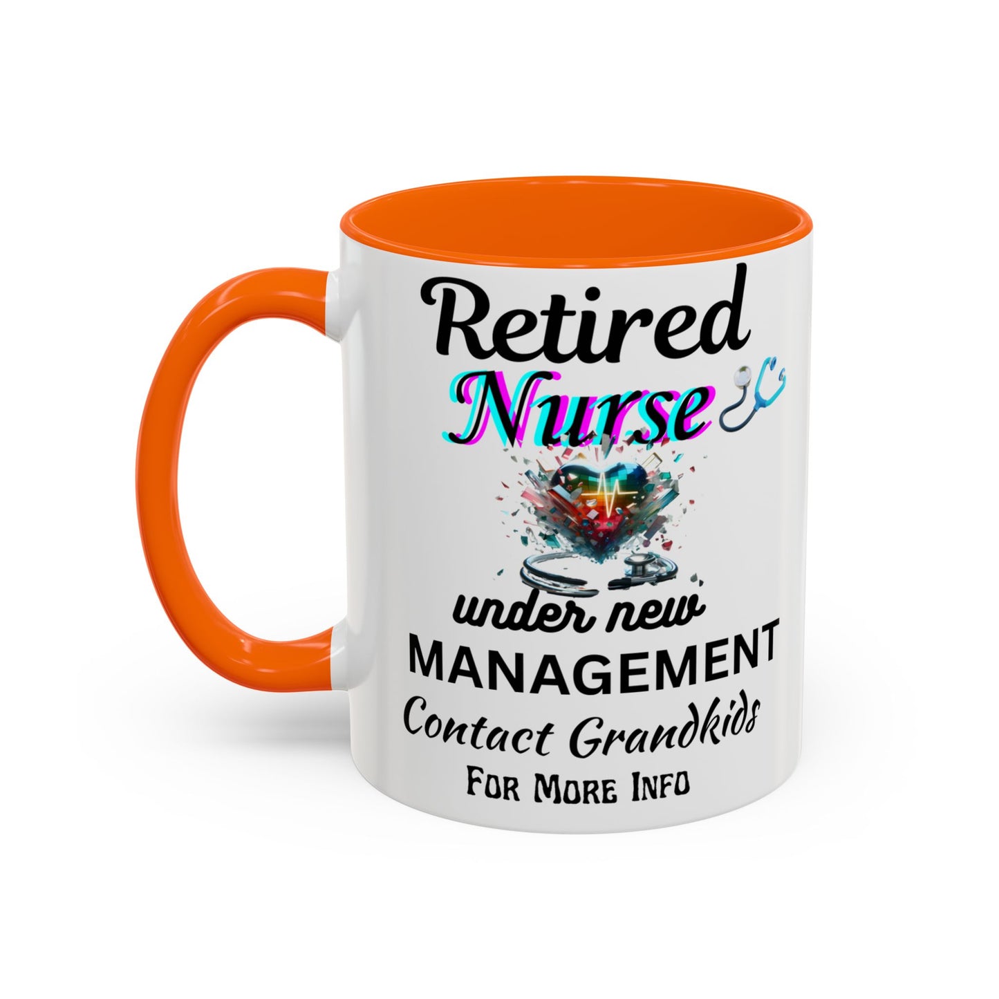 Retired Nurse Coffee Mug, Fun Gift for Retirement, Personalized Mug for Nurses, Coffee Cup for Grandkids Contact, Perfect for Holidays
