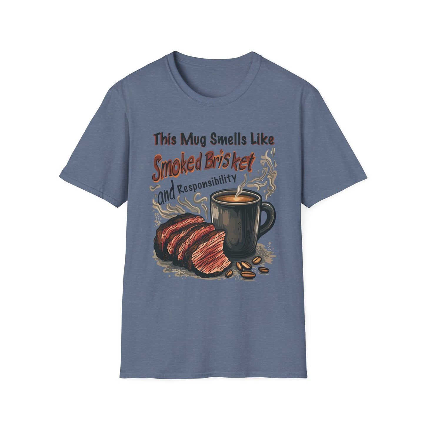 This Mug Smells Like Smoked Brisket T-Shirt | Father's Day Gift | Unisex Tee for Dads | Comfortable Casual Wear | Gift for Dad | Fire Theme