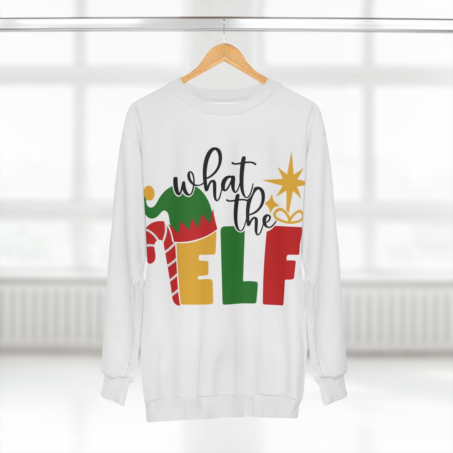 What the Elf Unisex Sweatshirt (AOP)