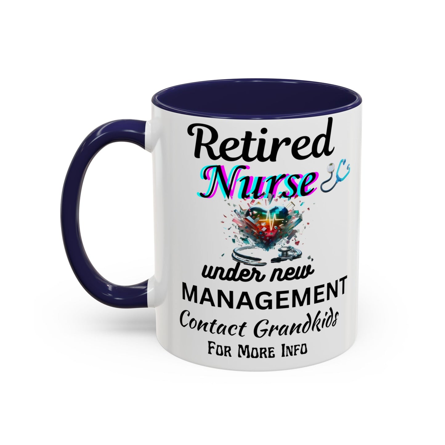 Retired Nurse Coffee Mug, Fun Gift for Retirement, Personalized Mug for Nurses, Coffee Cup for Grandkids Contact, Perfect for Holidays