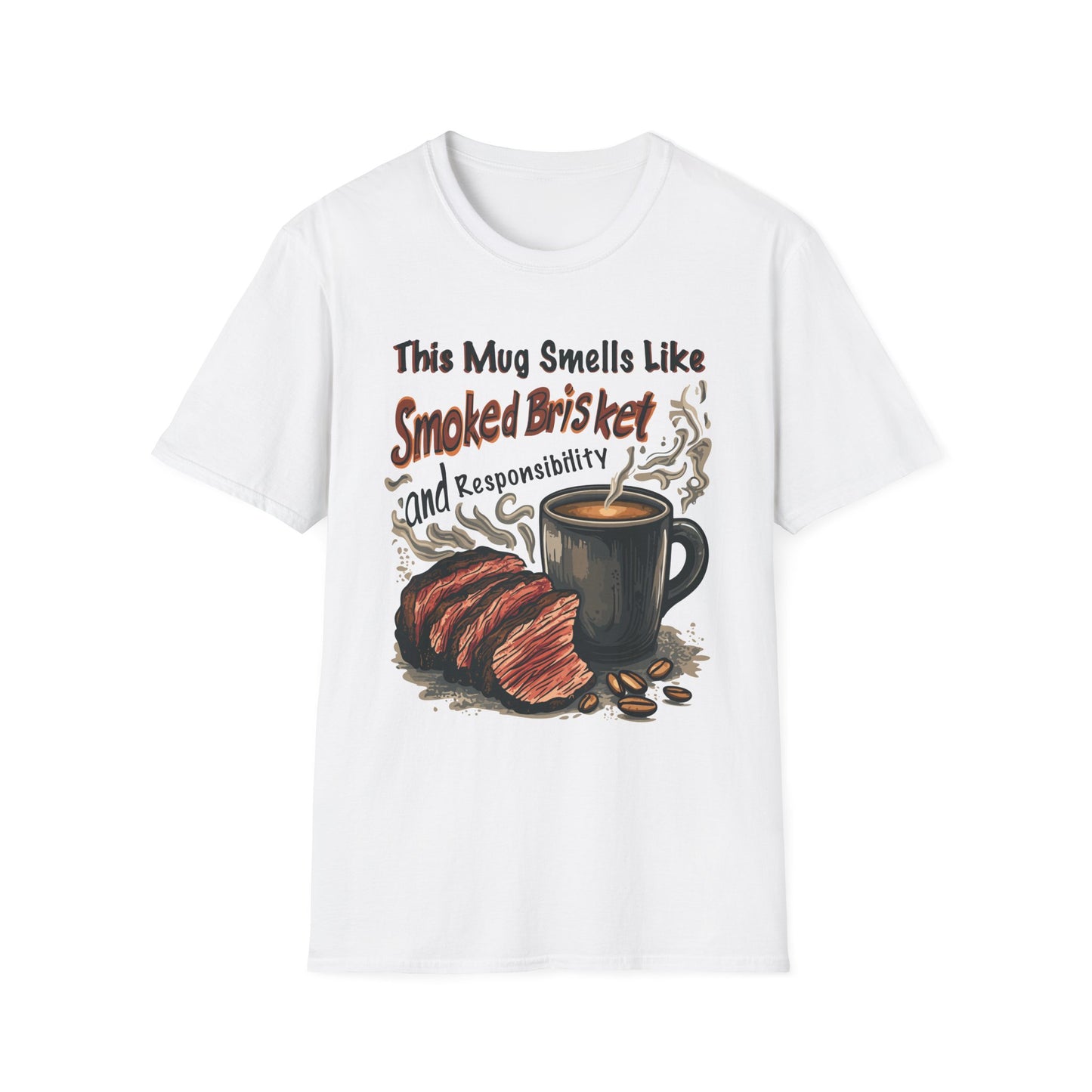 This Mug Smells Like Smoked Brisket T-Shirt | Father's Day Gift | Unisex Tee for Dads | Comfortable Casual Wear | Gift for Dad | Fire Theme
