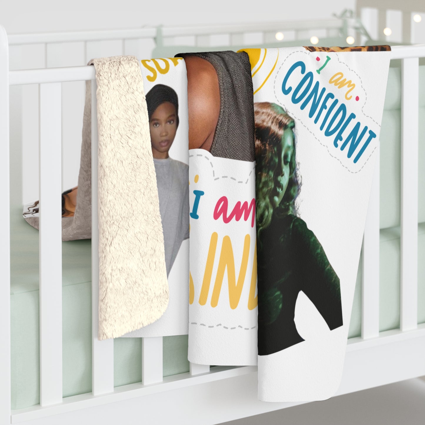 Affirmation Sherpa Blanket — "I Am" Empowerment Collage
