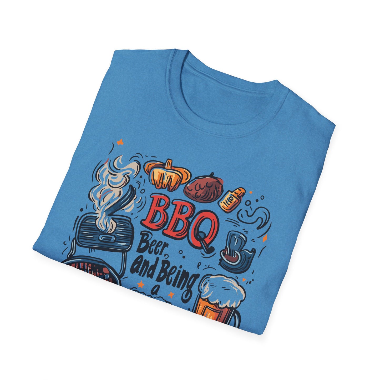 BBQ Beer and Being A Dad T-Shirt | Father's Day Gift | Unisex Tee for Dads | Comfortable Casual Wear | Gift for Dad | Fire Theme