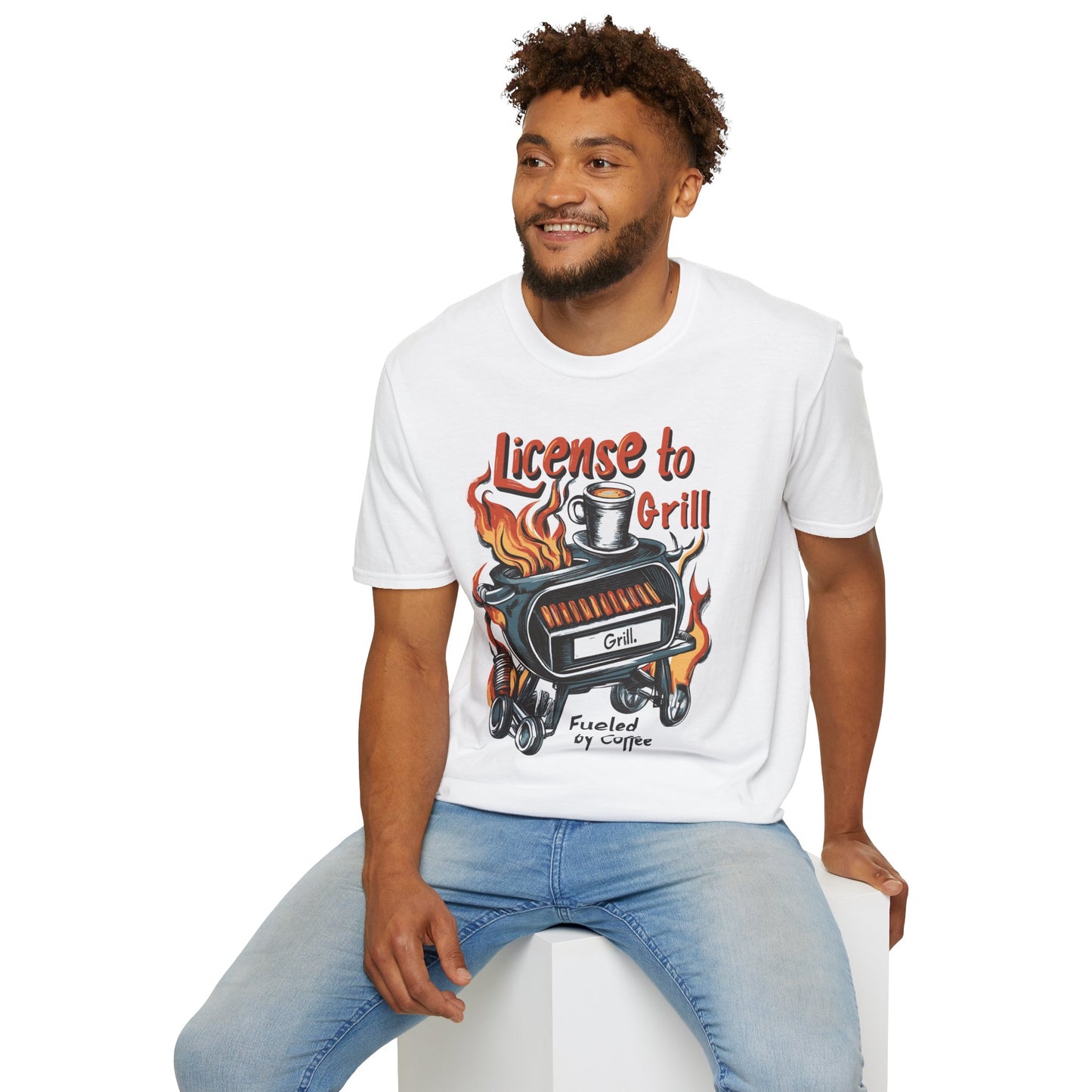 License to Grill T-Shirt | Father's Day Gift | Unisex Tee for Dads | Comfortable Casual Wear | Gift for Dad | Fire Theme