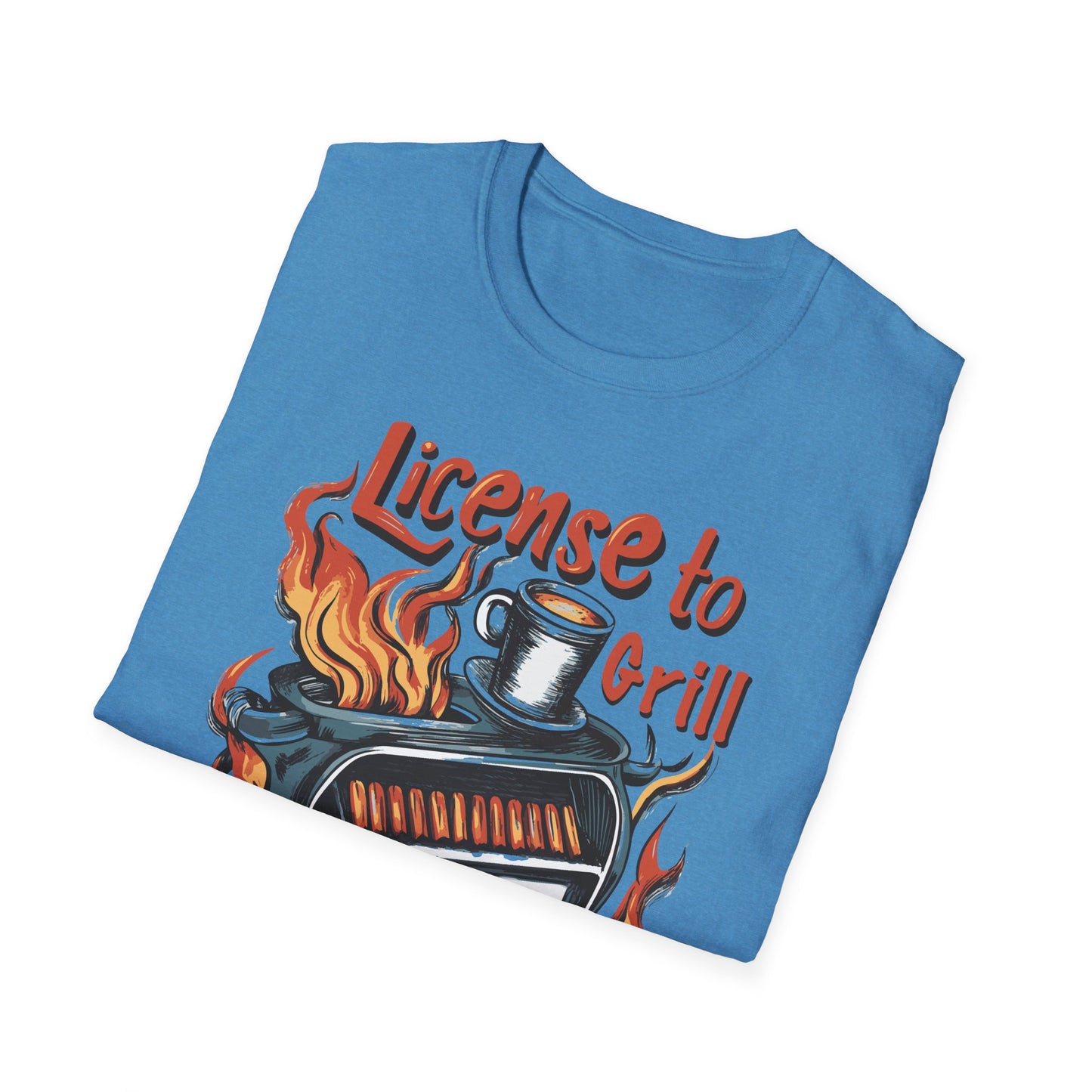 License to Grill T-Shirt | Father's Day Gift | Unisex Tee for Dads | Comfortable Casual Wear | Gift for Dad | Fire Theme