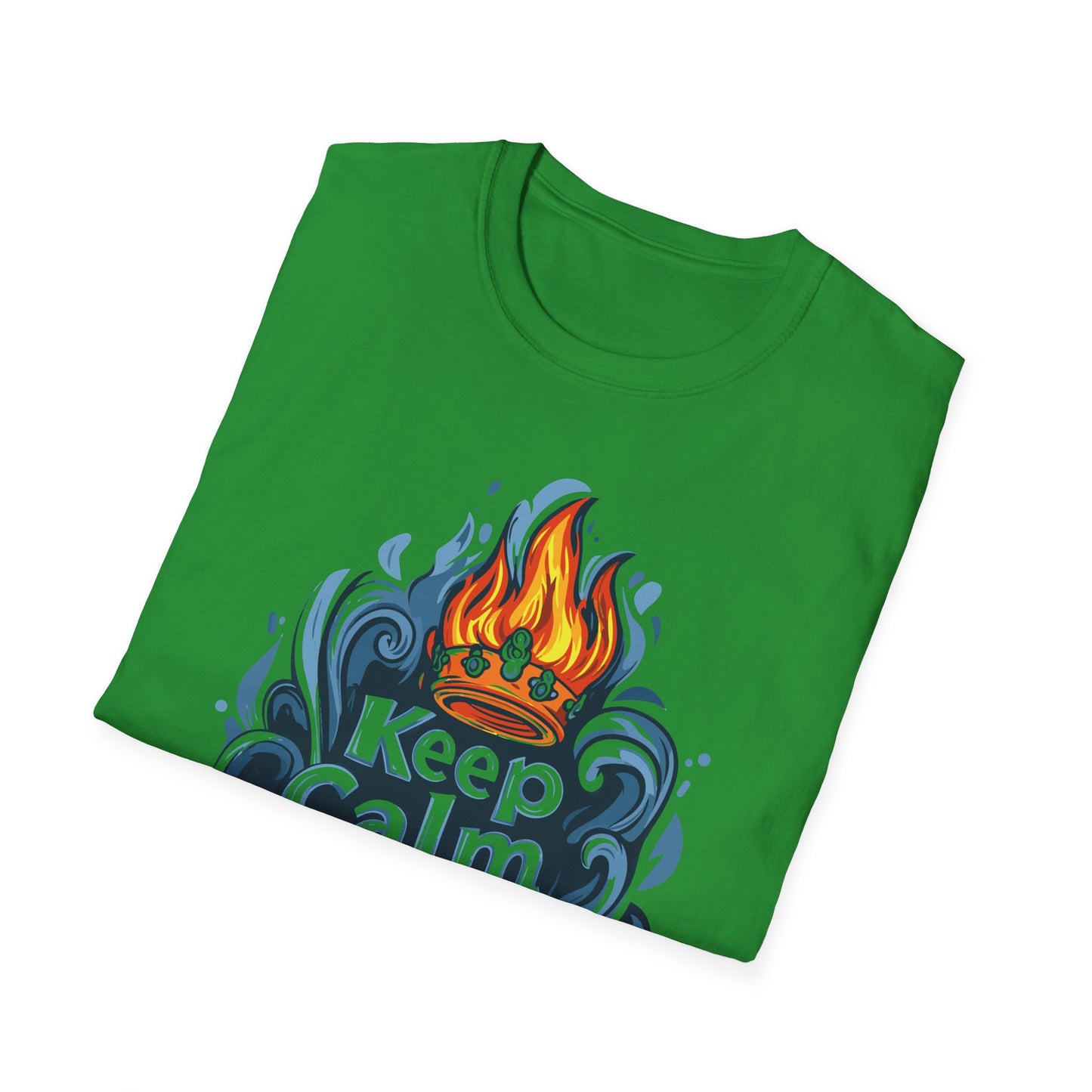 Keep Calm and Grill On T-Shirt | Father's Day Gift | Unisex Tee for Dads | Comfortable Casual Wear | Gift for Dad | Fire Theme