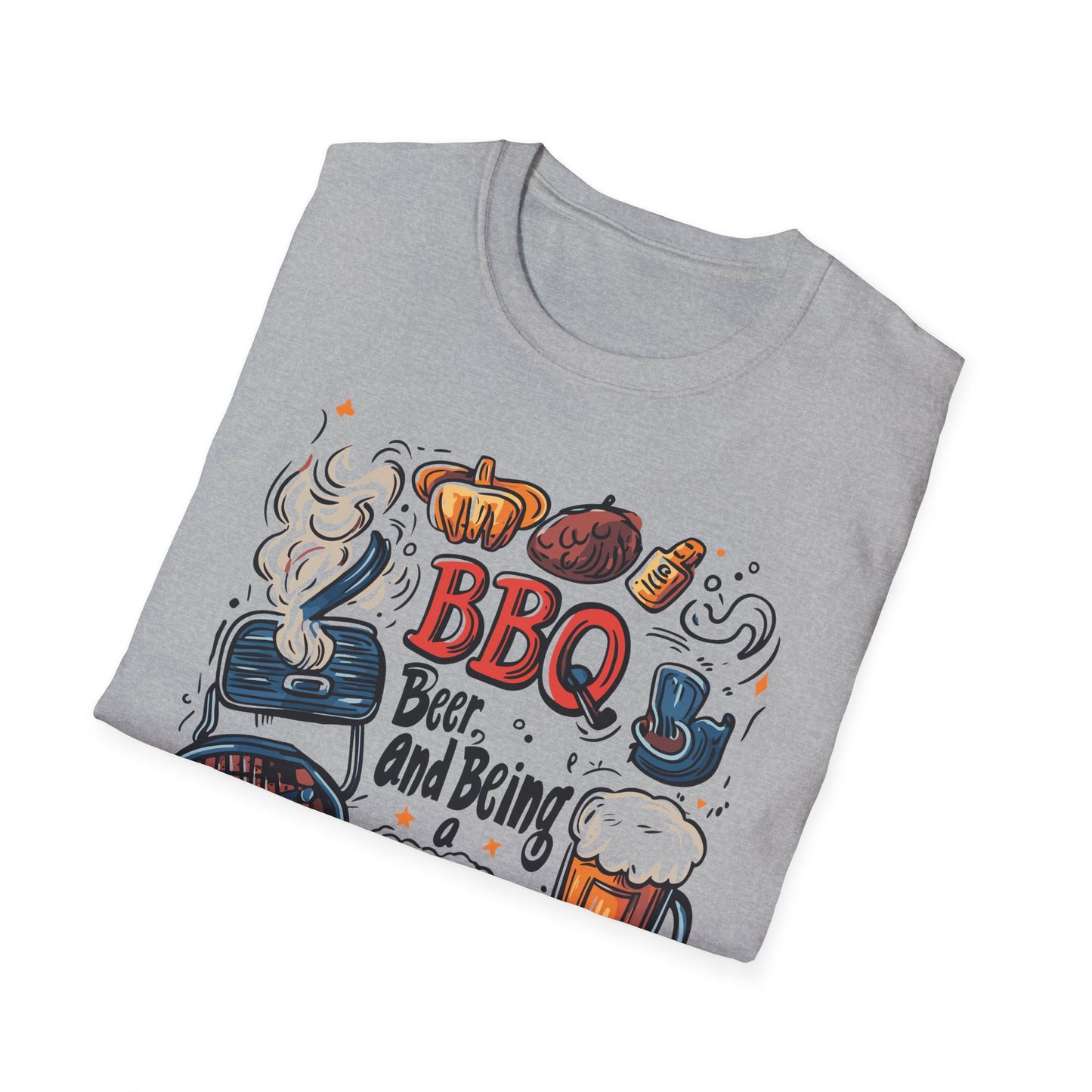BBQ Beer and Being A Dad T-Shirt | Father's Day Gift | Unisex Tee for Dads | Comfortable Casual Wear | Gift for Dad | Fire Theme