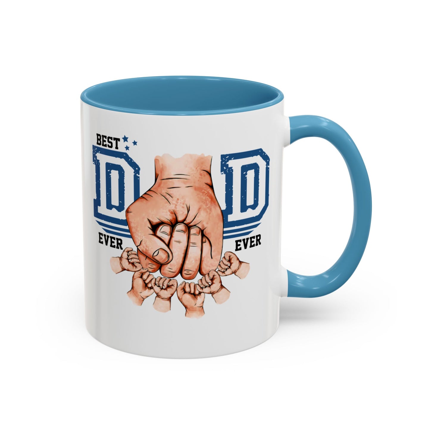 6 kids Personalized Accent Mug - Vibrant Color Contrast Coffee Mug for Coffee Lovers and Dads