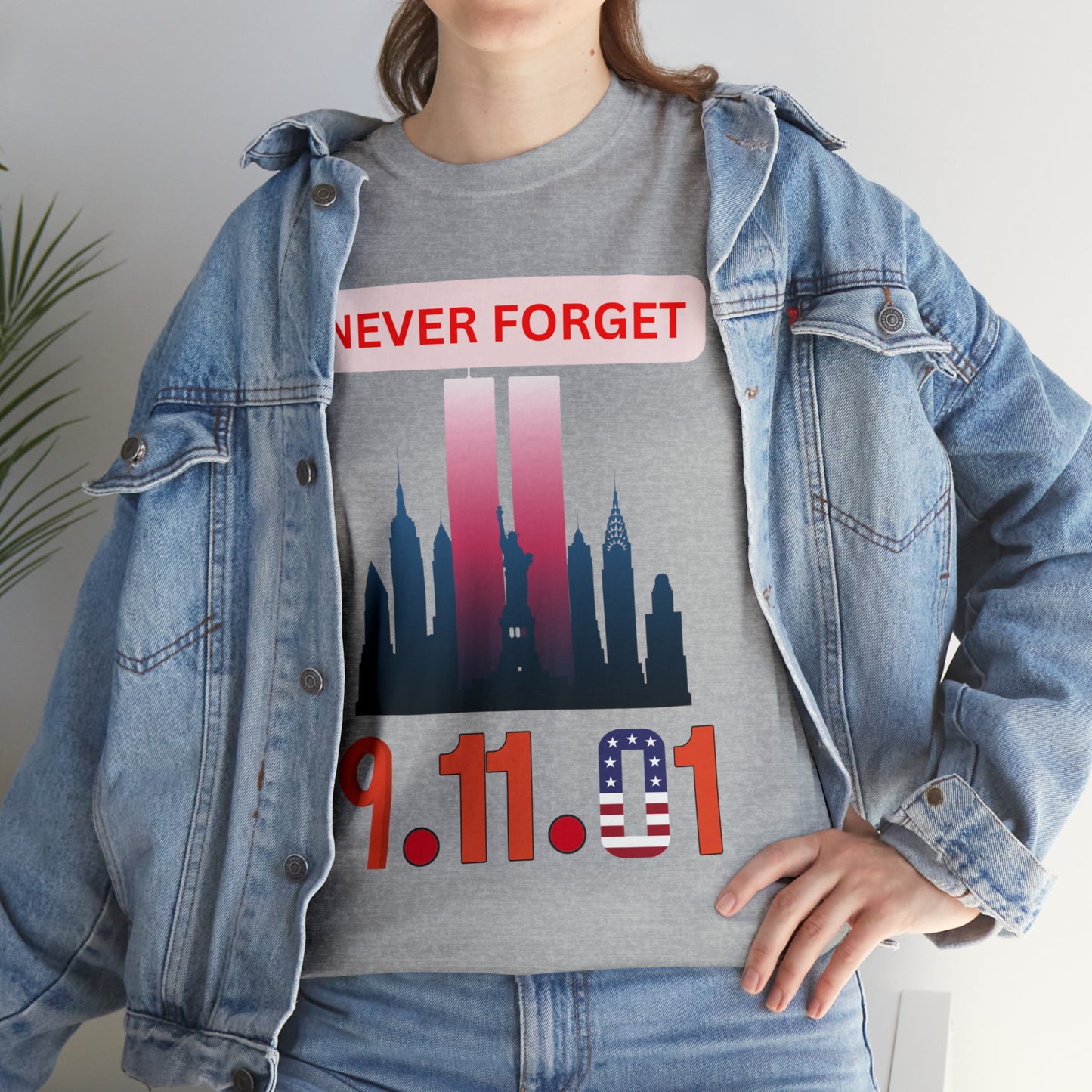 Unisex Heavy Cotton Tee- Never Forget 9/11