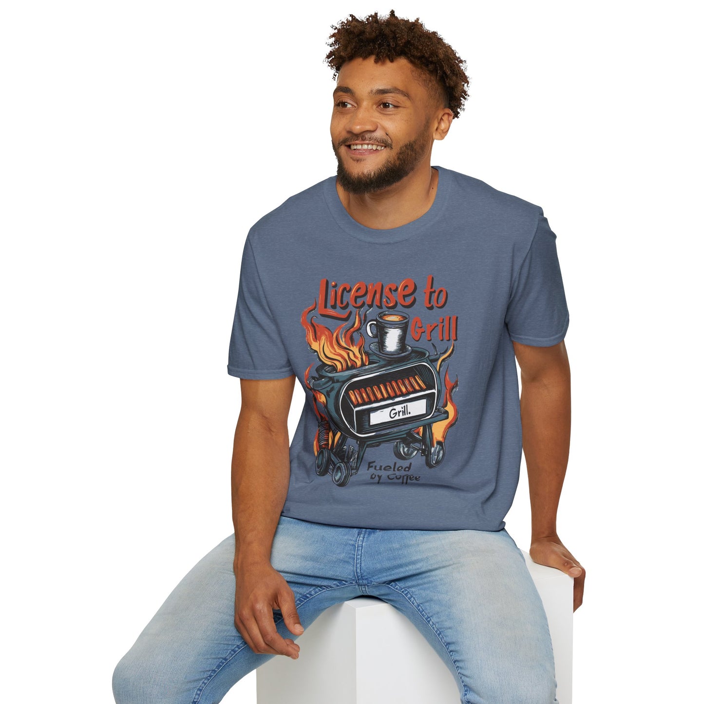 License to Grill T-Shirt | Father's Day Gift | Unisex Tee for Dads | Comfortable Casual Wear | Gift for Dad | Fire Theme