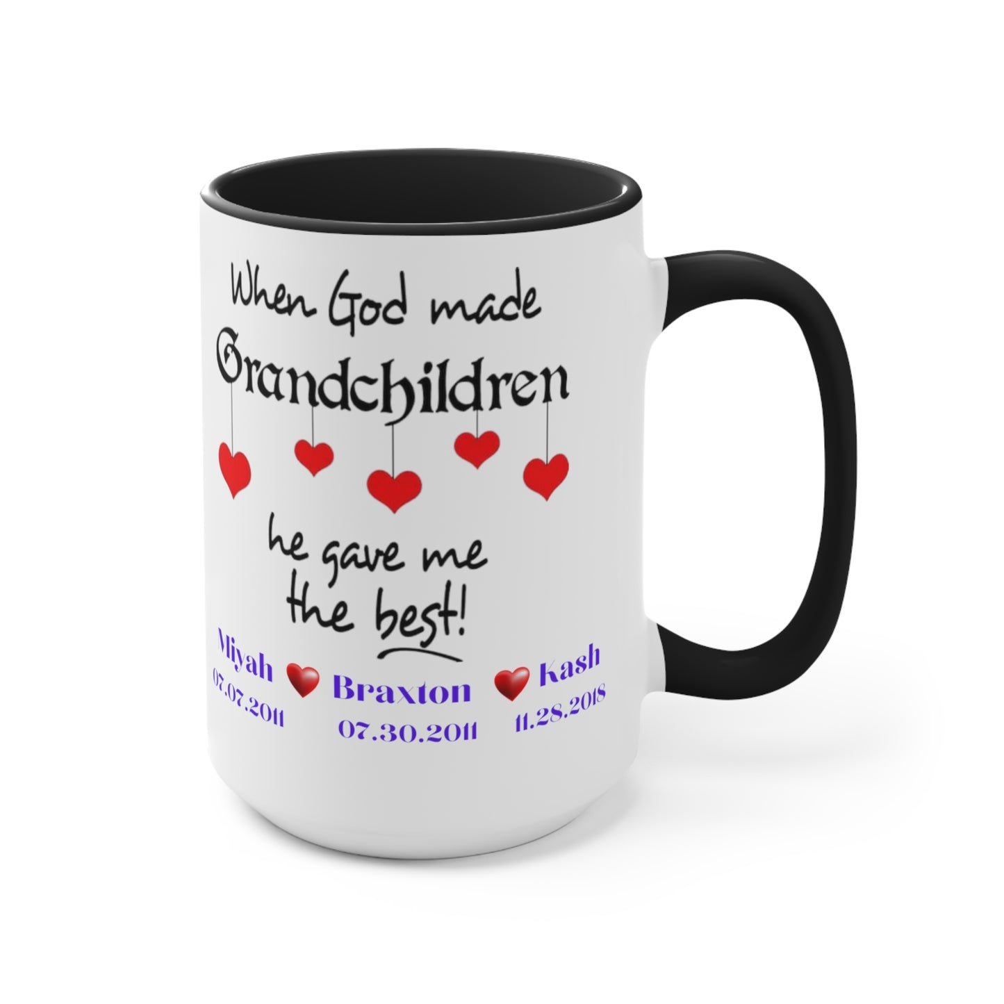 Personalized Grandma Mug With Names, Gift for Grandma, Grandma Mug, Grandma Mug with Grandchildren's Name, Grandma Cup with Names