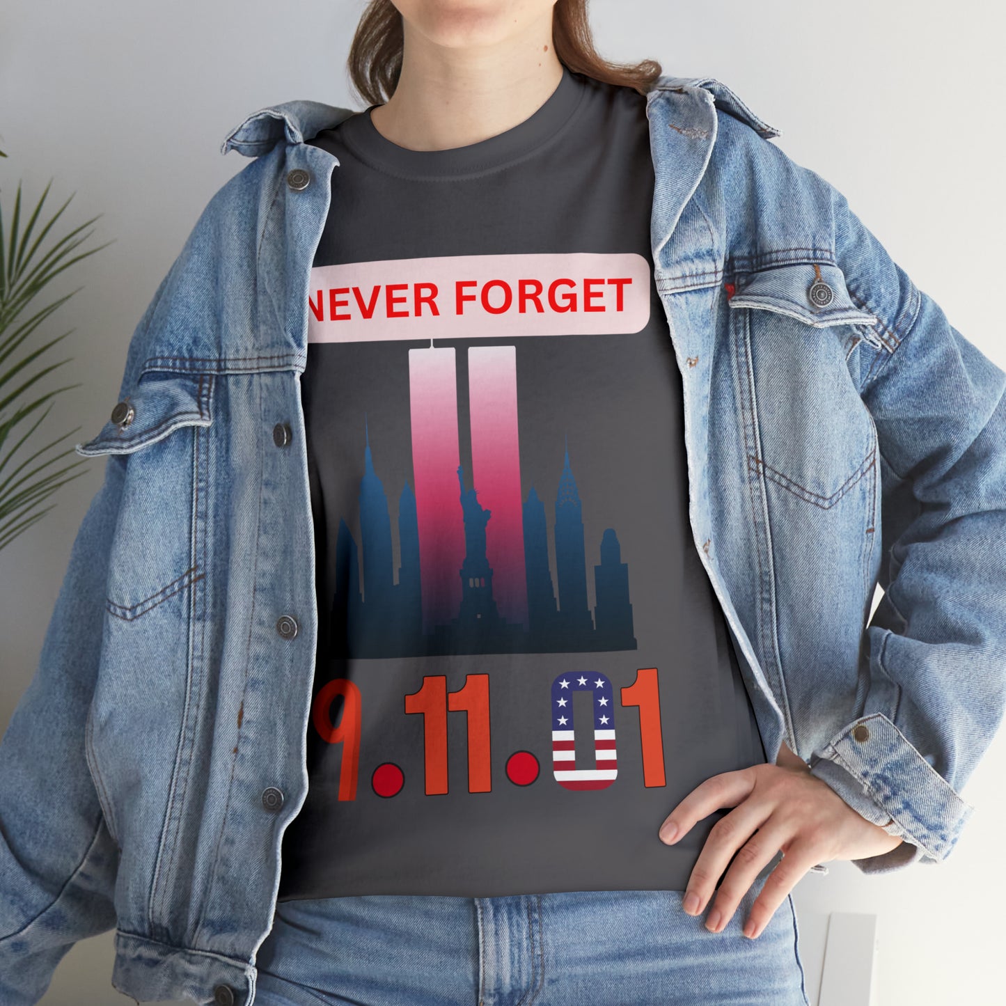 Unisex Heavy Cotton Tee- Never Forget 9/11