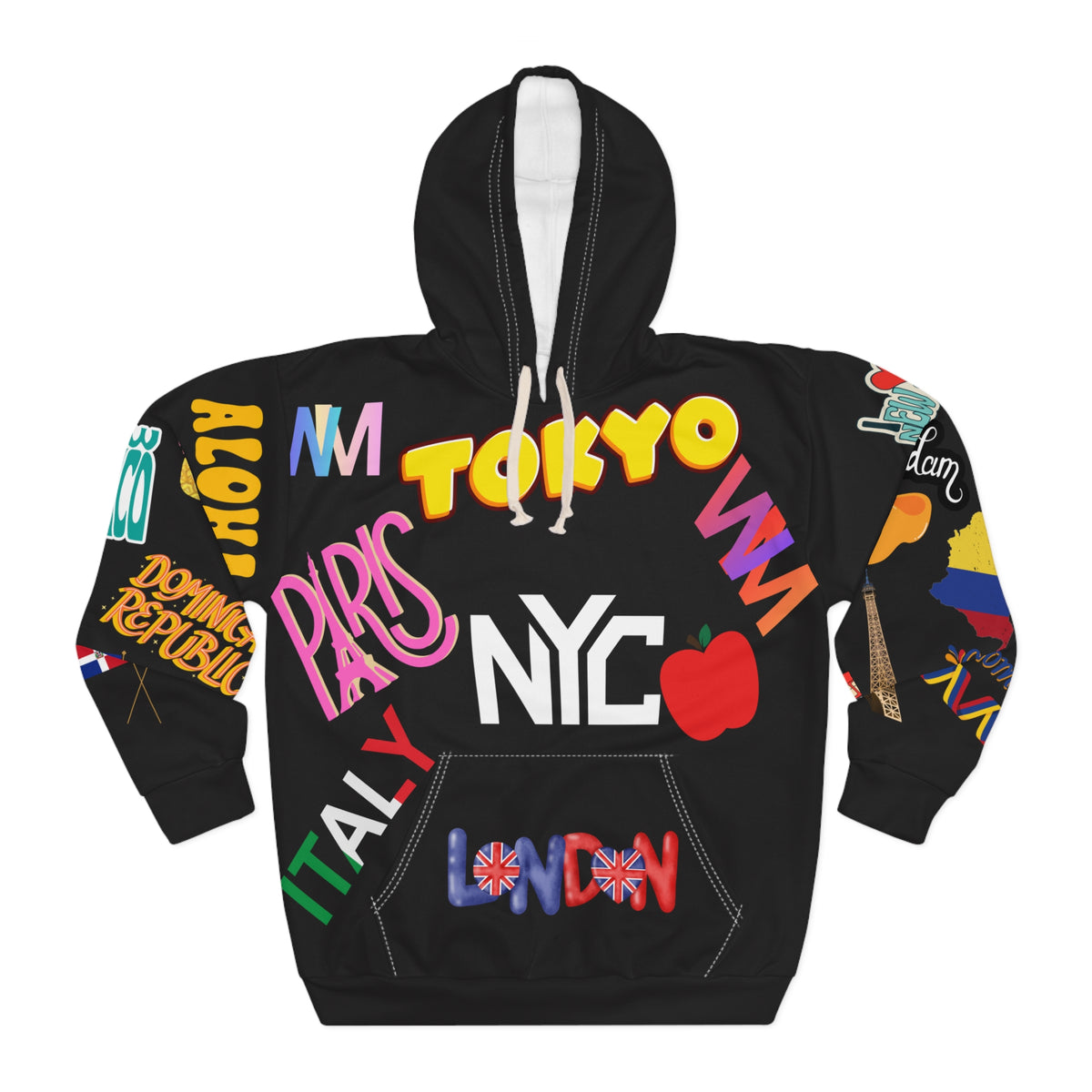 NYC and abroad Travel Souvenir Collage Pullover Hoodie