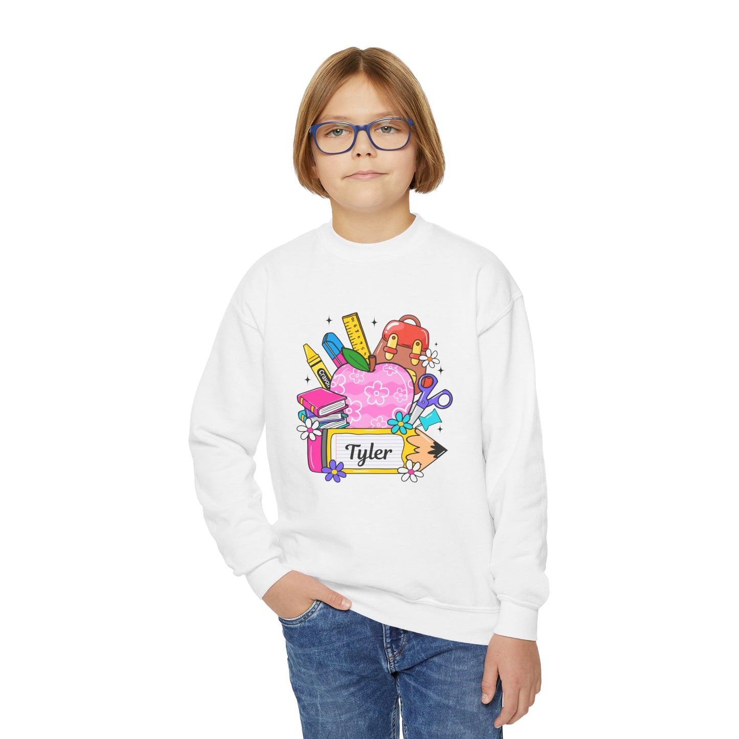 Custom name unisex alphabet sweatshirt for youth, toddlers & adults. Toddler and preschool gift, First Day Of School, fun shirt for youth