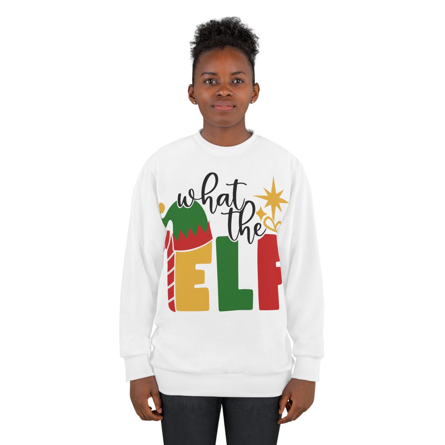 What the Elf Unisex Sweatshirt (AOP)