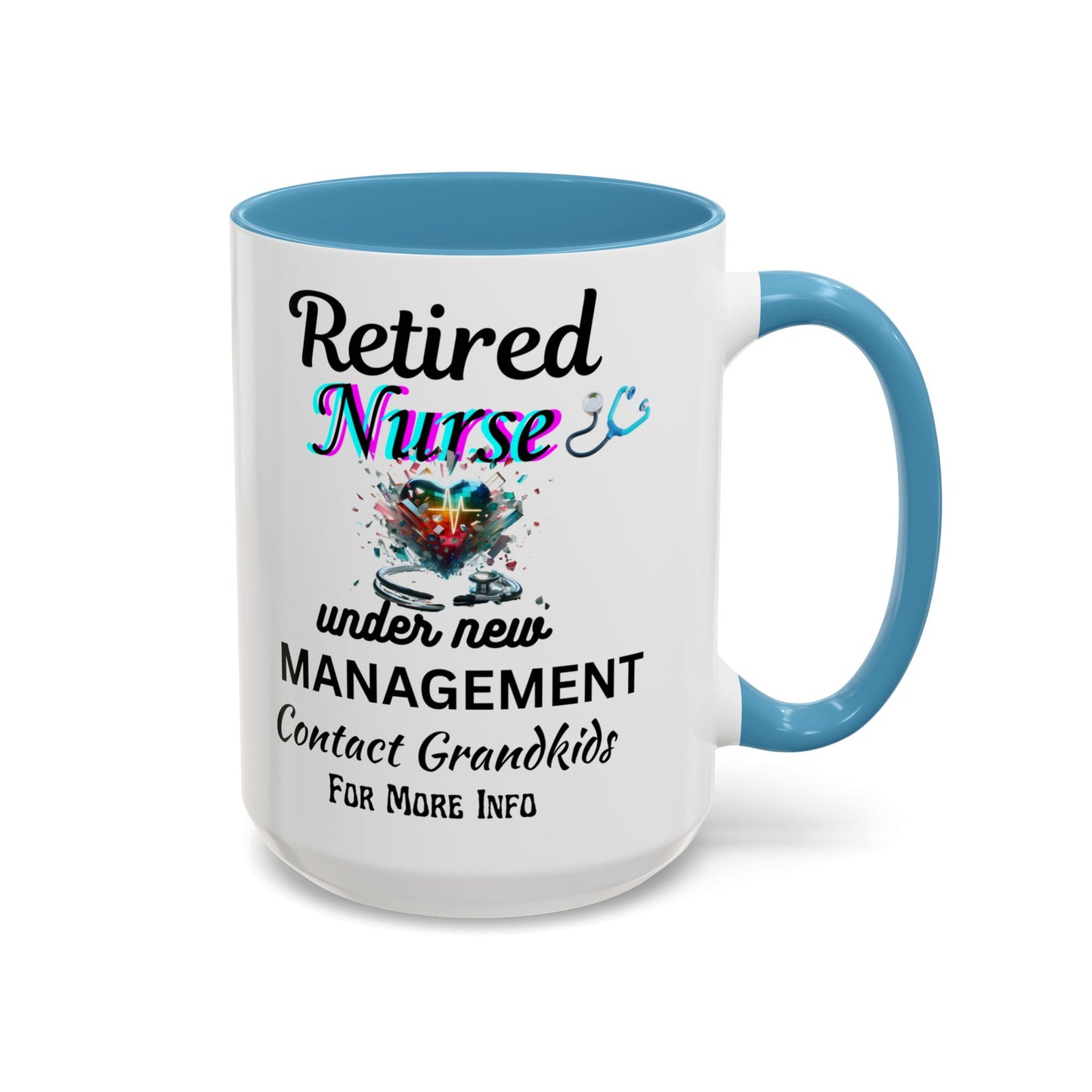 Retired Nurse Coffee Mug, Fun Gift for Retirement, Personalized Mug for Nurses, Coffee Cup for Grandkids Contact, Perfect for Holidays