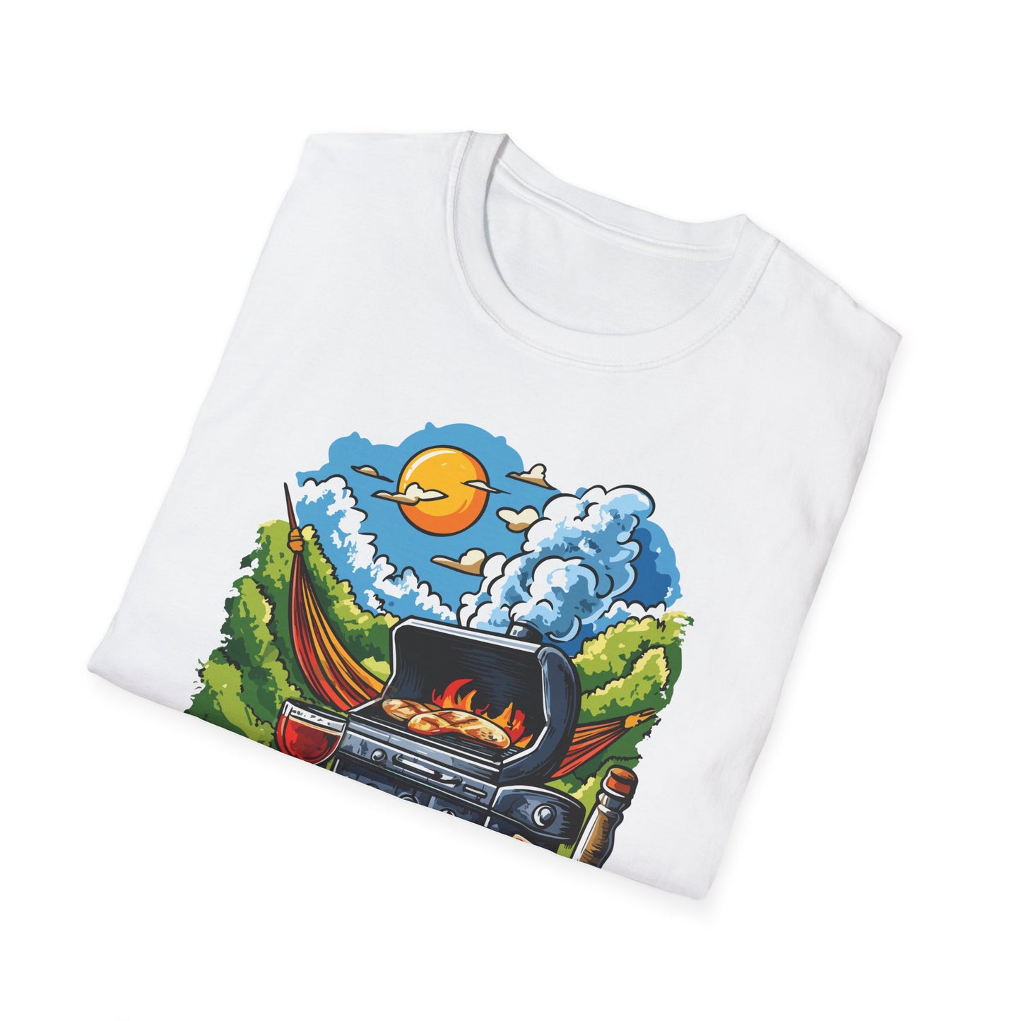 Dad's Rules: Eat Grill Chill, Nap Repeat T-Shirt | Father's Day Gift | Unisex Tee for Dads | Comfortable Casual Wear | Gift for Dad | Fire Theme