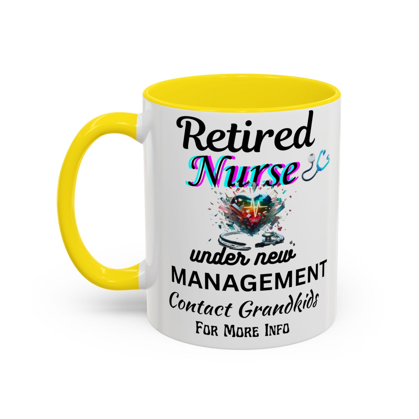 Retired Nurse Coffee Mug, Fun Gift for Retirement, Personalized Mug for Nurses, Coffee Cup for Grandkids Contact, Perfect for Holidays