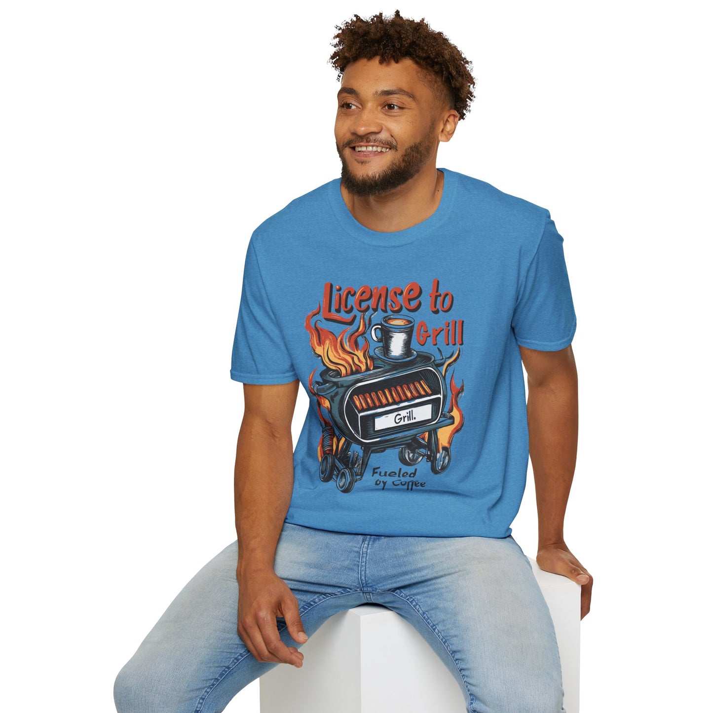 License to Grill T-Shirt | Father's Day Gift | Unisex Tee for Dads | Comfortable Casual Wear | Gift for Dad | Fire Theme
