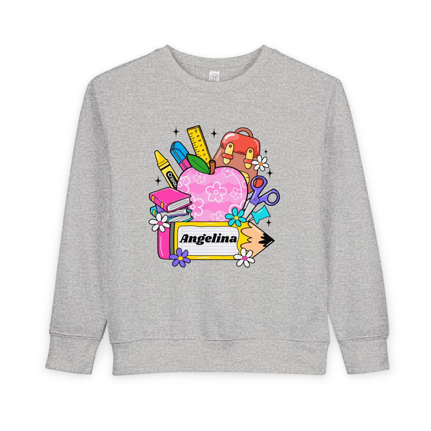 Custom name unisex alphabet sweatshirt for youth, toddlers & adults. Toddler and preschool gift, First Day Of School, fun shirt for youth
