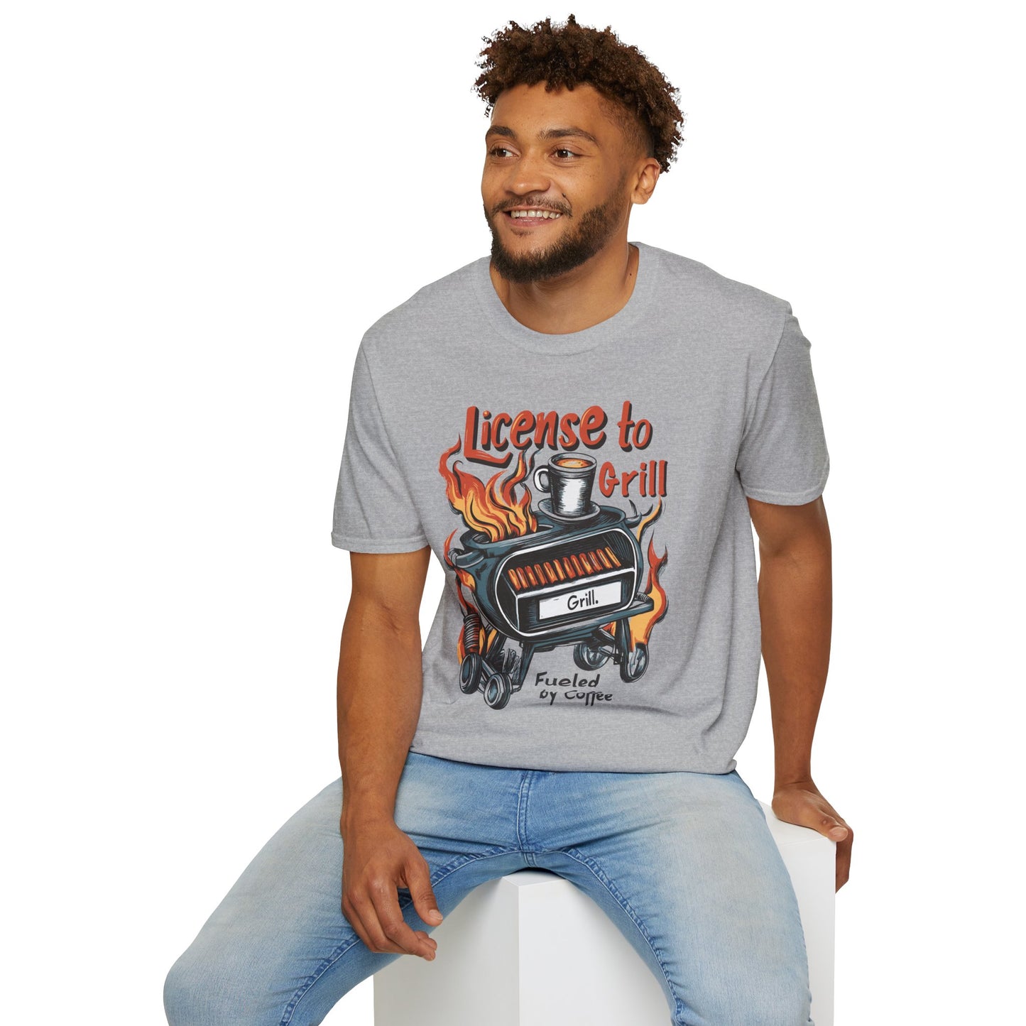 License to Grill T-Shirt | Father's Day Gift | Unisex Tee for Dads | Comfortable Casual Wear | Gift for Dad | Fire Theme