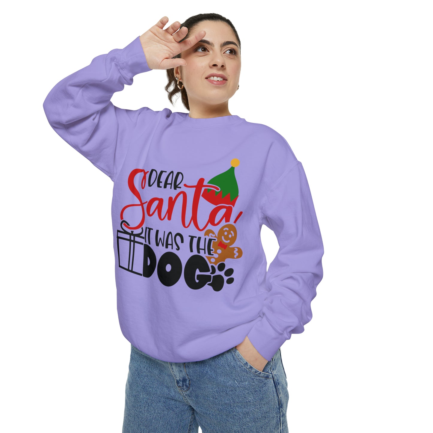 Dear Santa It Was the Dog Unisex Garment-Dyed Sweatshirt, Dear Santa Dog Shirt, Christmas Shirt, Family Christmas Shirt, Dog Shirt, Animal Lover Shirt, Dog Lover Tee