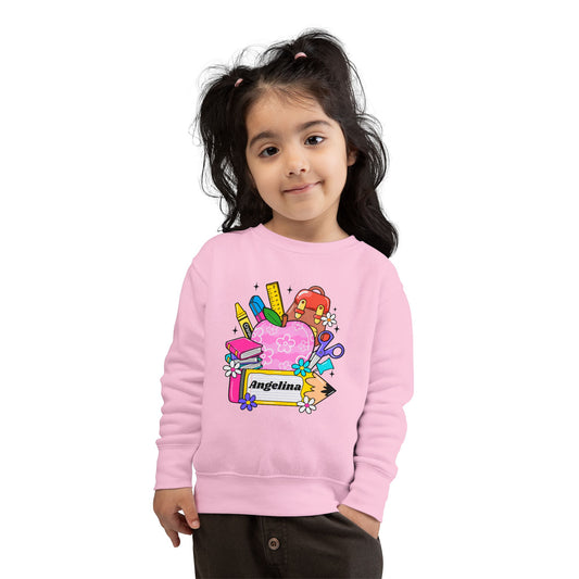 Custom name unisex alphabet sweatshirt for youth, toddlers & adults. Toddler and preschool gift, First Day Of School, fun shirt for youth