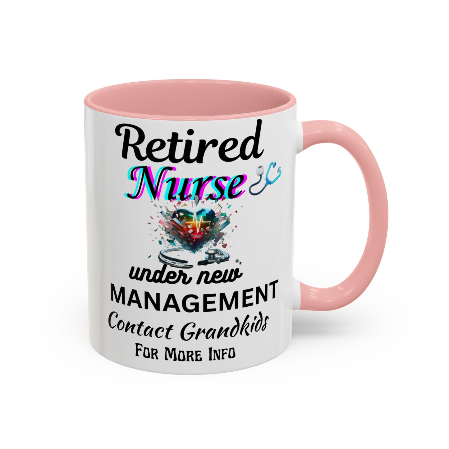 Retired Nurse Coffee Mug, Fun Gift for Retirement, Personalized Mug for Nurses, Coffee Cup for Grandkids Contact, Perfect for Holidays
