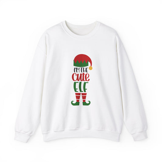 I'm the Cute Elf Unisex Heavy Blend Crewneck Sweatshirt, Funny T-shirt, Christmas Shirt, Christmas Slogan Shirts, Christmas Sweater, Santa Shirt