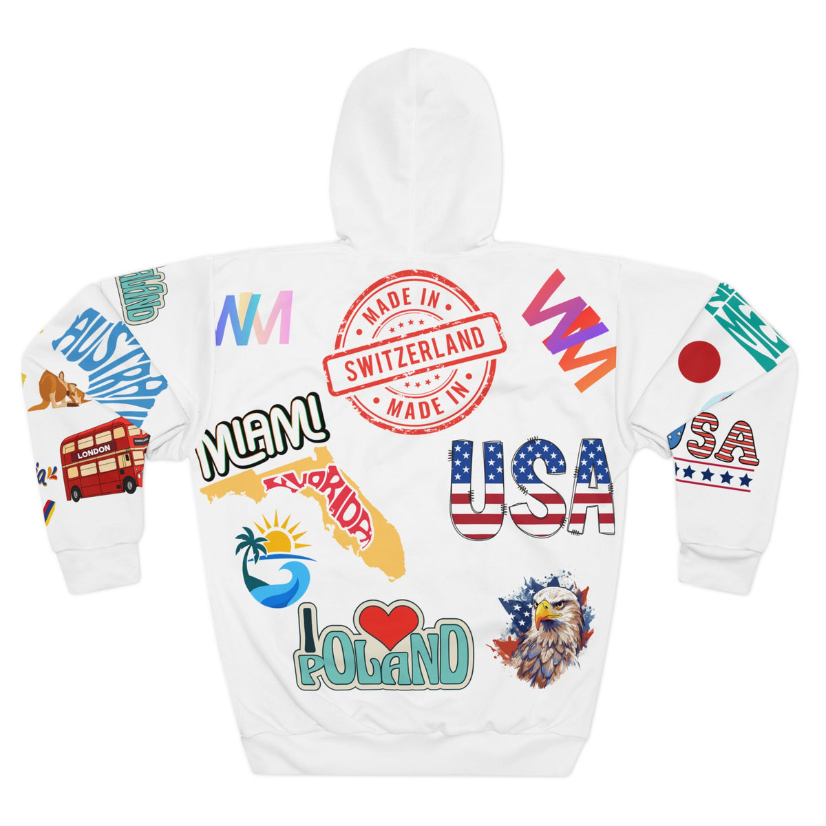 NYC and abroad Travel Souvenir Collage Pullover Hoodie