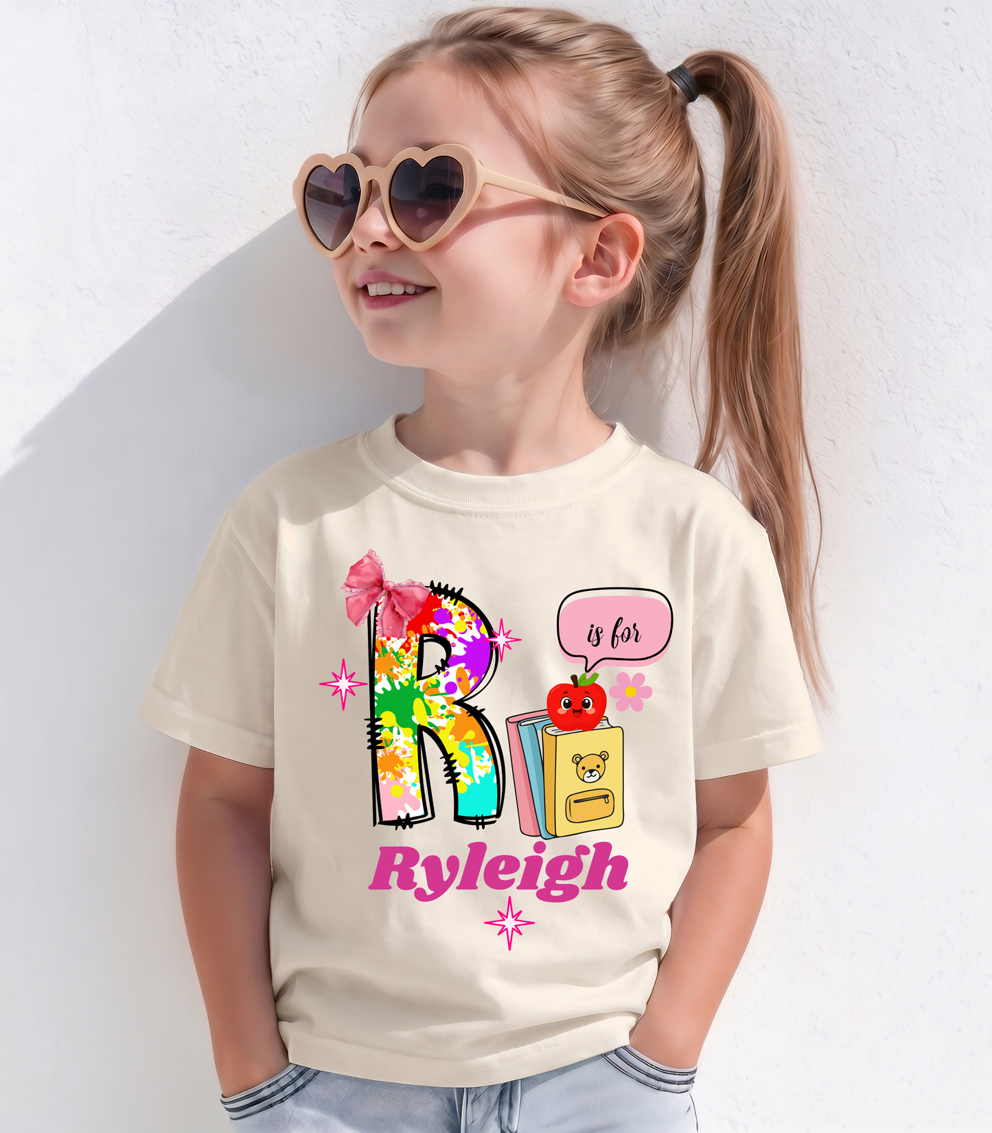 Custom Kids Back to School Tee, Alphabet Name Letter Shirt, First Day of Pre-K Tshirt, Kids Name School Shirt, Toddler 1st Day of School TeeYouth Bella Canvas 3001Y-Swiftpod